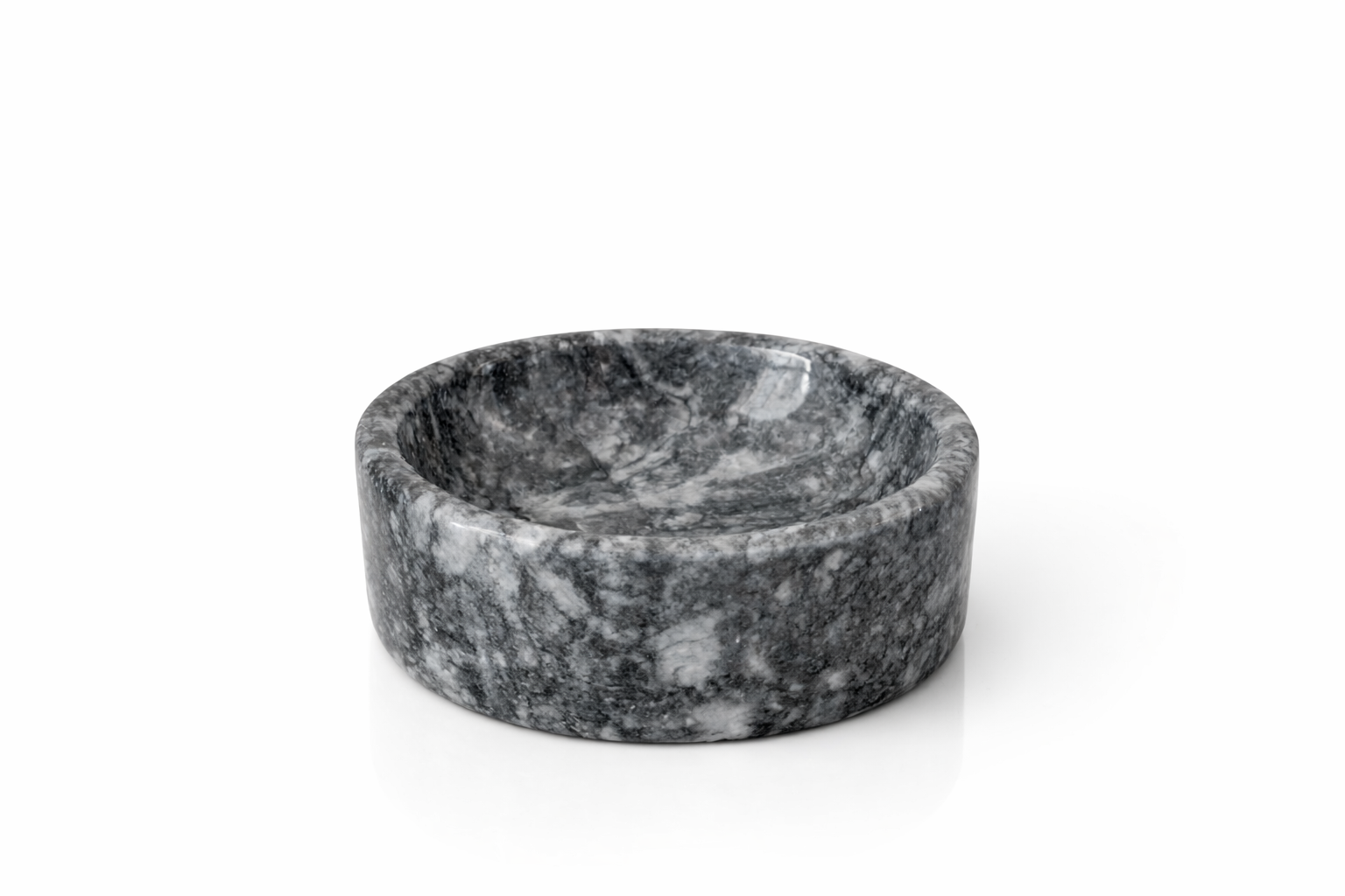 Doğal Mermerden Kedi Mama & Su Kabı Siyah