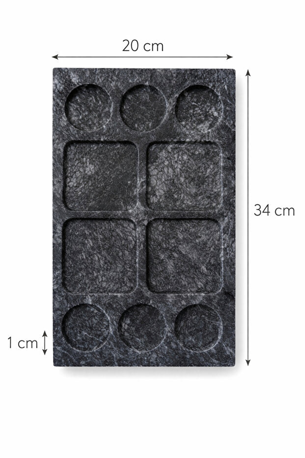 Siyah Mermerden Fondü Tabağı